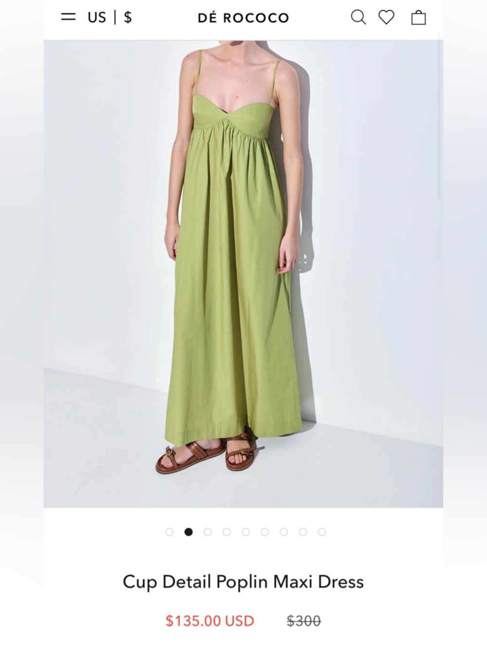Dé Rococo Light Green Cup-Detail Maxi Skirt